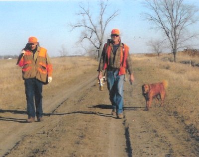hunters on a road