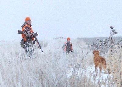snowy hunting scene